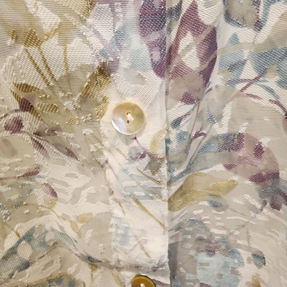 Alfred Dunner See Through Quarter Sleeves Floral button Down shirt size  12 - Picture 9 of 16
